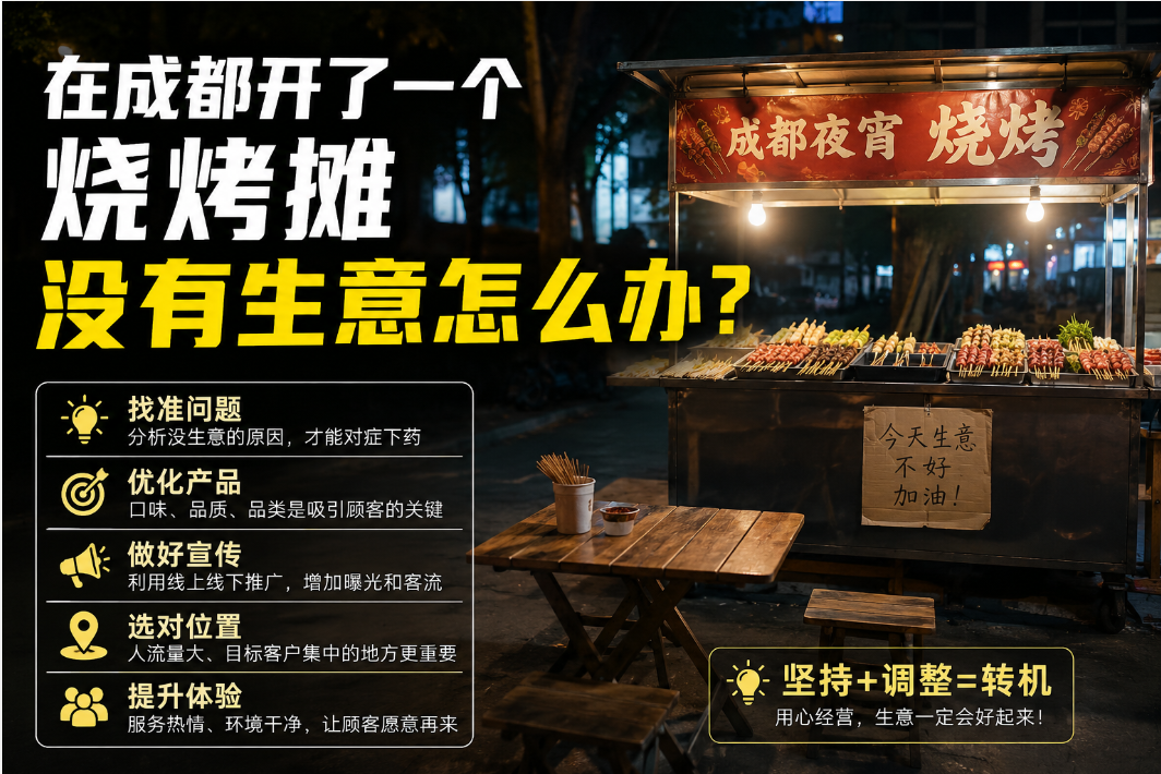 在成都开了一个烧烤摊没有生意怎么办？